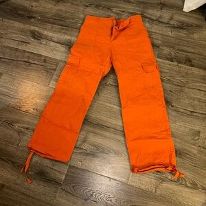 Orange cargo pants